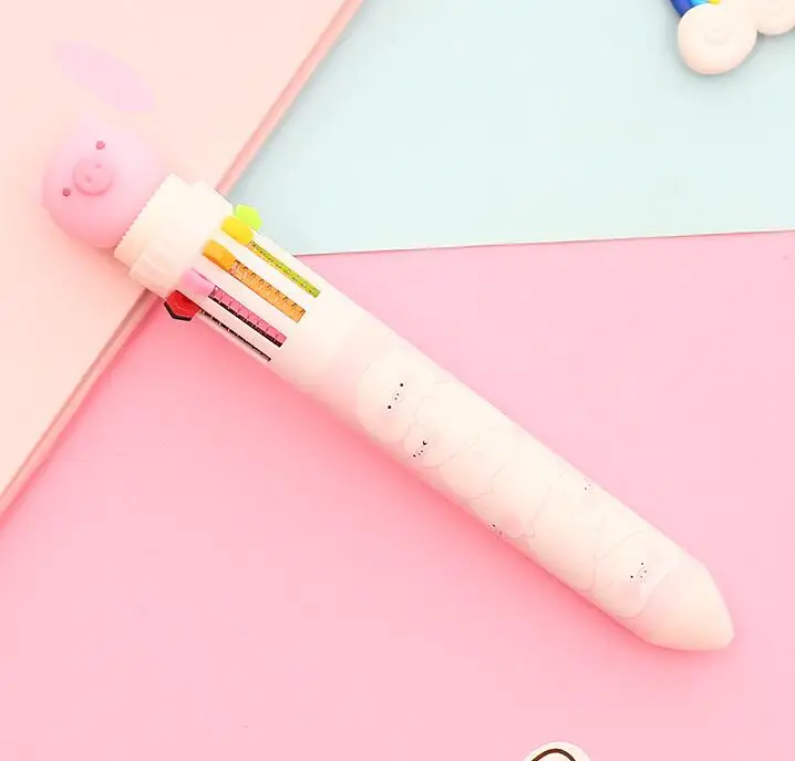 Фламинго 10 цветная Шариковая ручка kawaii Единорог кошка лапа волшебная палочка шариковые ручки для детей подарок Материал Escolar школьные принадлежности - Цвет: qi ge zhu