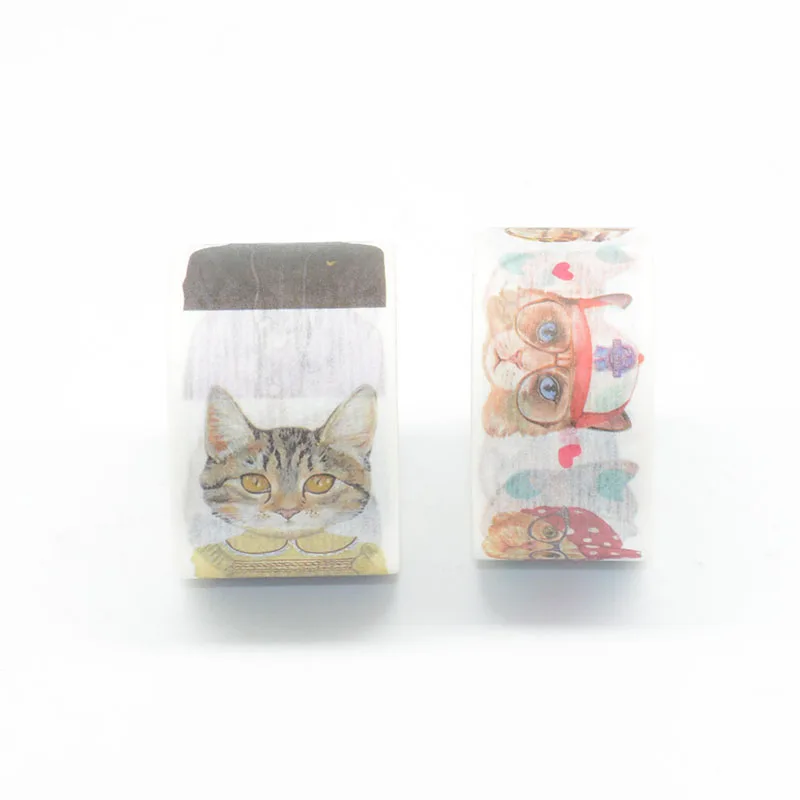 Скотч с принтом "Кошка" каваи васи мультфильм Скрапбукинг Маскировочный скотч papeleria whatitape школьные принадлежности канцелярские принадлежности fita adesiva