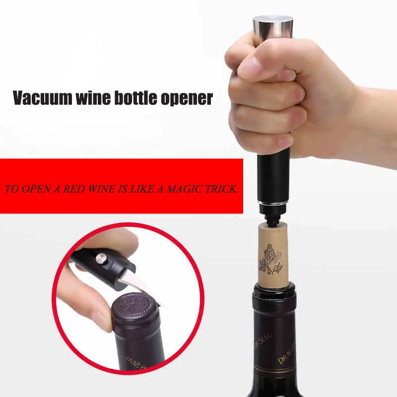 

Air Pressure Red Wine Opener, Bottle Pumps Corkscrew Cork Out Tool Stainless Steel Corkscrews and Wine Opener