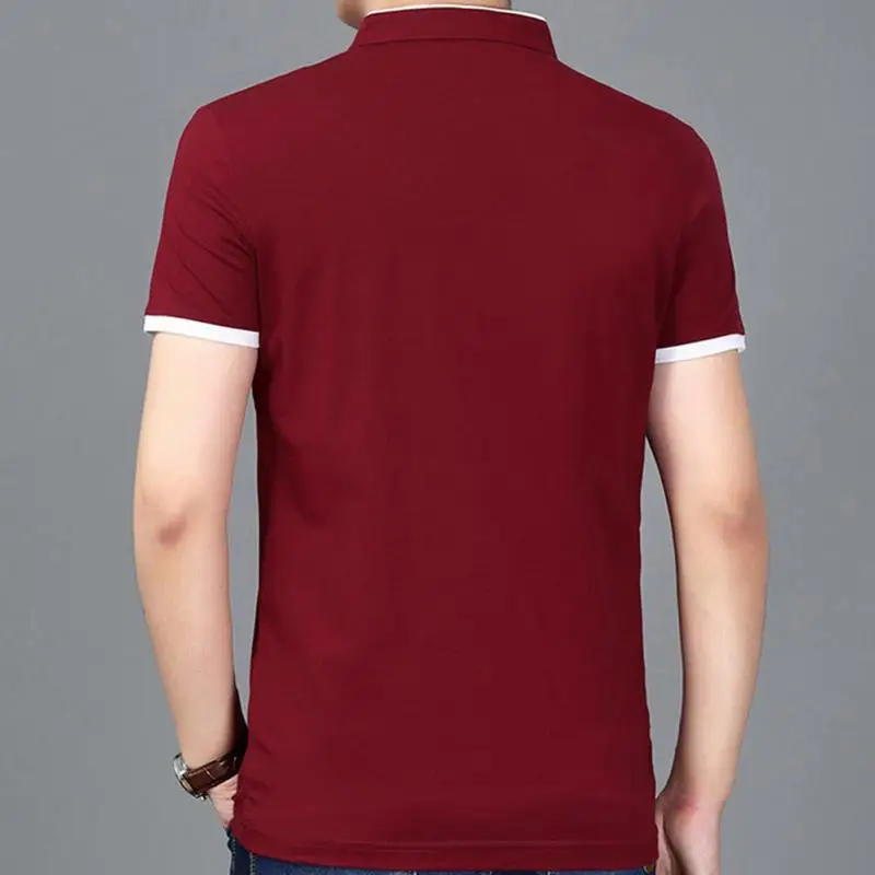 Летние Для мужчин модная футболка одноцветное Цвет Slim Fit короткий рукав Футболка
