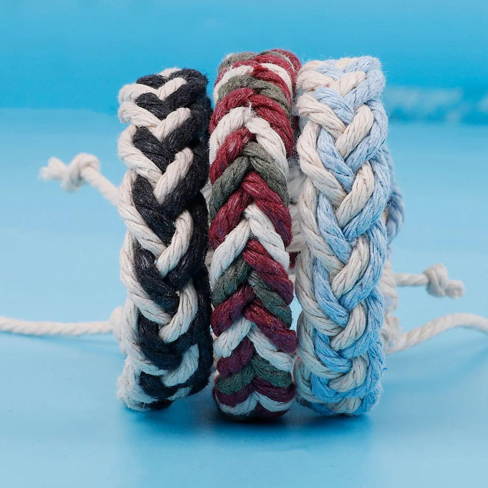 Boho плетеные браслеты ручной работы и для женщин богемные винтажные хлопковые