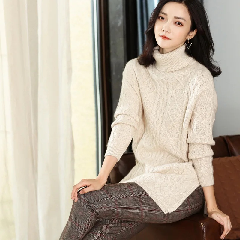 DILLY FASHION winter women chunky warm cashmere wool knitted sweater- GML7263 | Женская одежда