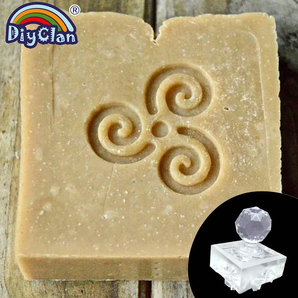 Stamp with handle Хамса мыло ручной работы марки Лотос натуральный прозрачный Diy натуральный органический стекло мыло печать буддийский узор - Цвет: Stamp with handle