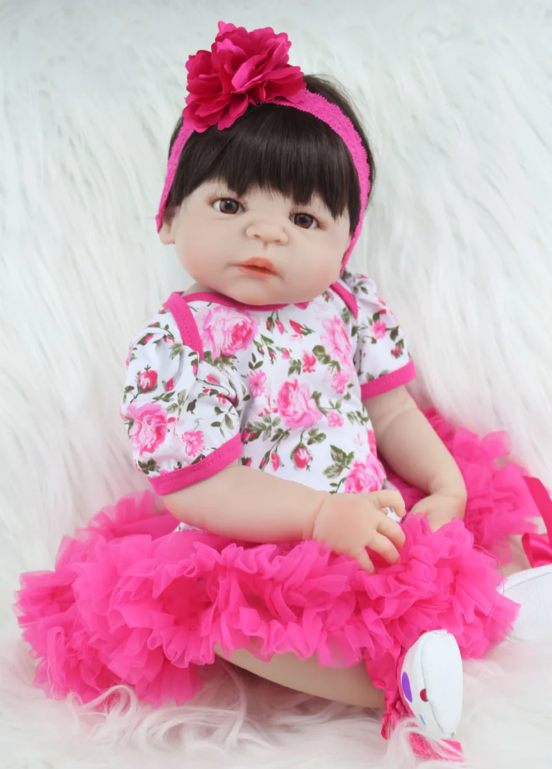 BZDOLL, 55 см, полностью силиконовая кукла для новорожденного, Реалистичная, для новорожденных, для девочек, для младенцев, кукла, для детей, Brinquedos, игрушка для купания