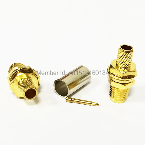 1 шт. Женский Разъем для подключения кабеля обжимной соединитель RG58 RG142 RG400 LMR195