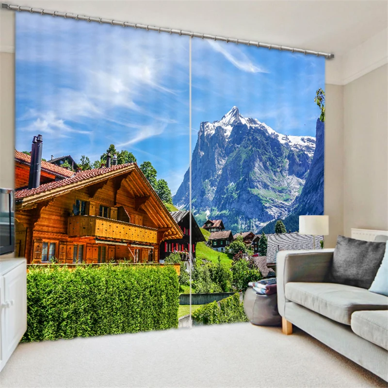 

Customized Lavender Luxury 3D Blackout Window Curtain Drapes For Living room Bed room Hotel Wall Tapestry Cortinas