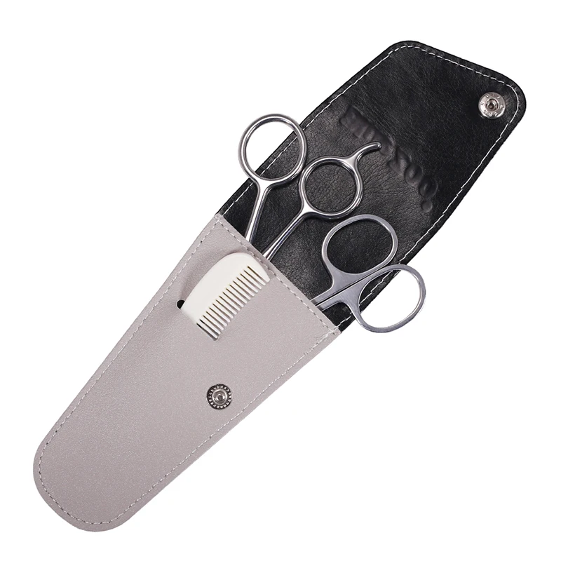 4 шт./компл. набор для бороды и расчески мужчин с чехлом профессиональный