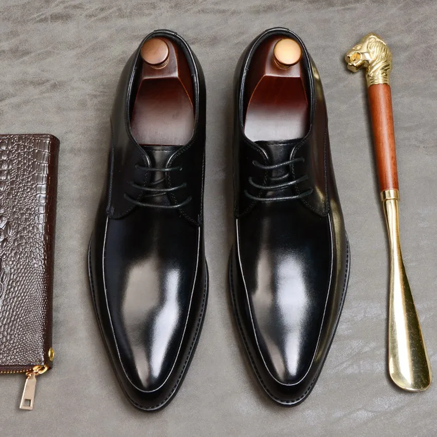 Новинка классические мужские Дерби ручной работы из натуральной кожи свадебные