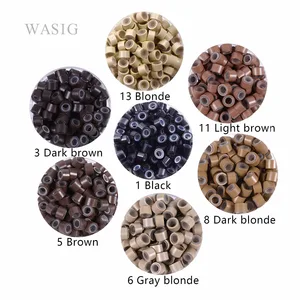 1000 шт 4,5 мм * 2,5 мм * 3 мм Силиконовые микро кольцазвеньяинструменты для наращивания волос, 7 цветов на выбор