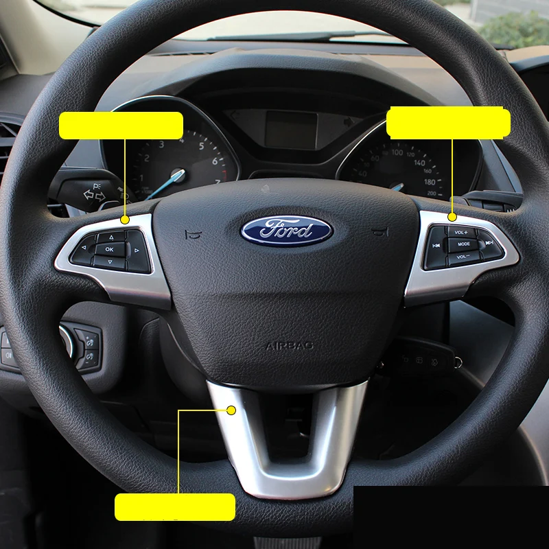 Для Ford Kuga Escape Ecosport 2017 2018 аксессуары 3 шт./компл. Защита рулевого колеса автомобиля