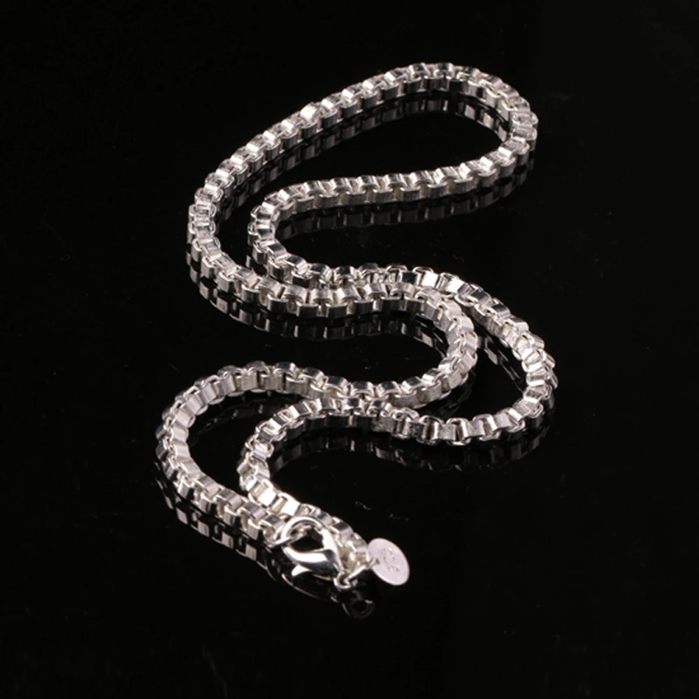 10 шт. оптовая продажа цепочка в коробке из стерлингового серебра 925 пробы 2 мм