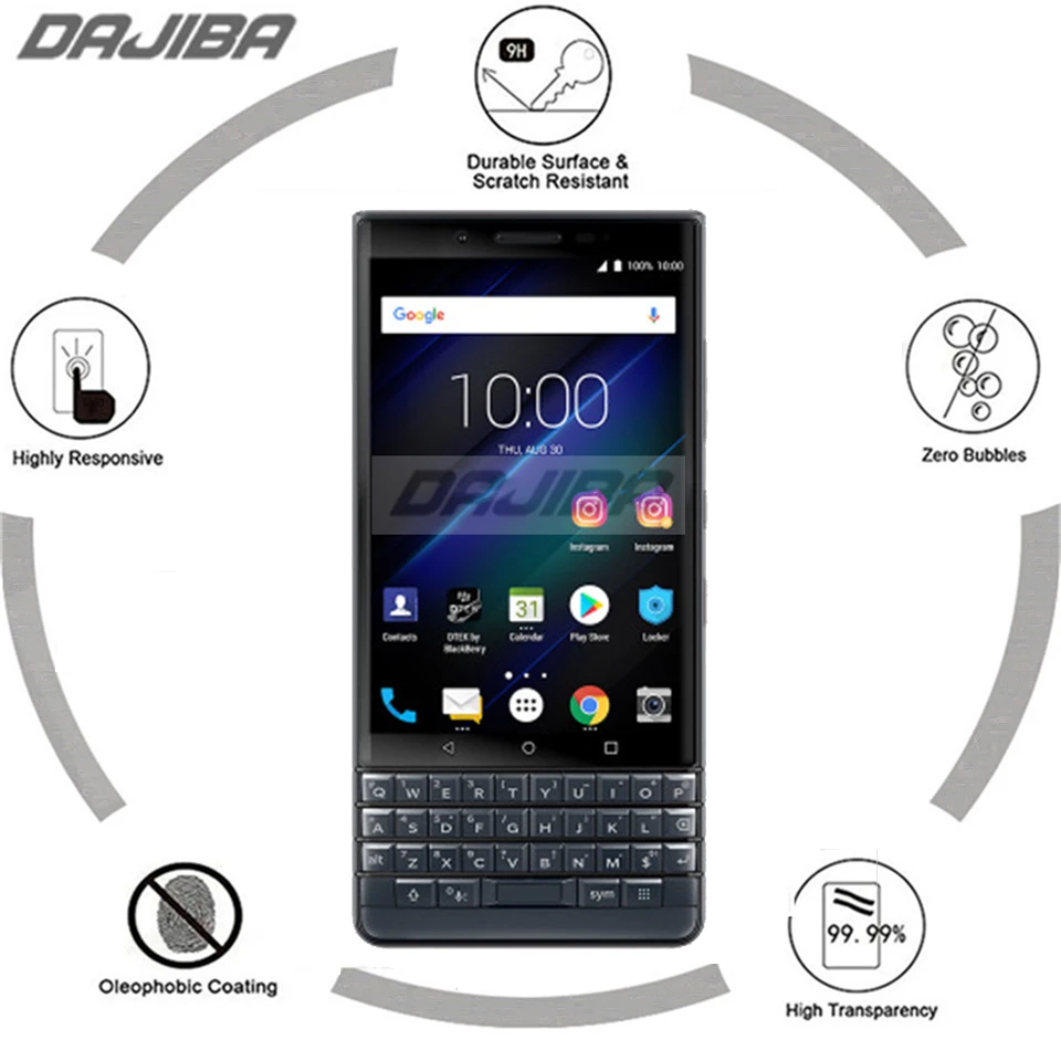 9H 3D полное покрытие с изогнутыми краями для BlackBerry Keytwo Key2 Le защита экрана из
