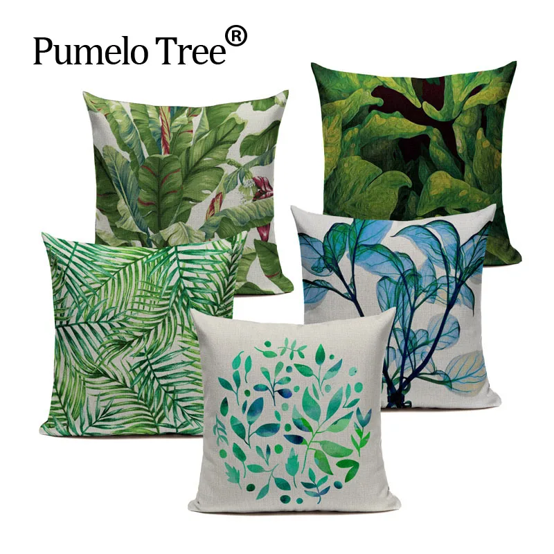 Наволочка с растениями на заказ наволочка рисунком дерева зеленая декоративная