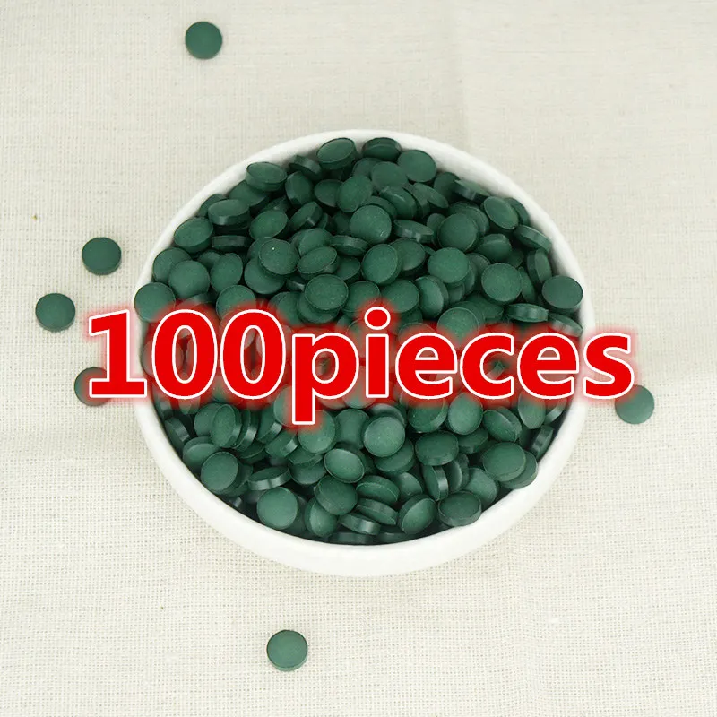 100pieces Чистые Натуральные таблетки Спирулина добавки, не загрязняющие кожу Анти-усталость, похудение, повышают устойчивость, повышают здоровье, органические - Цвет: 100pieces