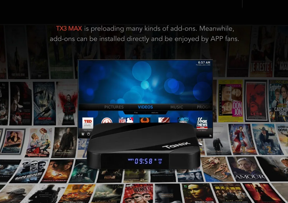 На месте Tanix TX3 MAX умный ТВ BOX для Android 7,1 2 ГБ 16 ГБ BT4.1 Amlogic S905W 4 ядра H.265 4 К 2,4 ГГц Wi-Fi Netflix ТВ плеер