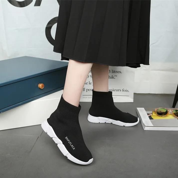 Модные женские носки на плоской подошве эластичные ботильоны для женщин