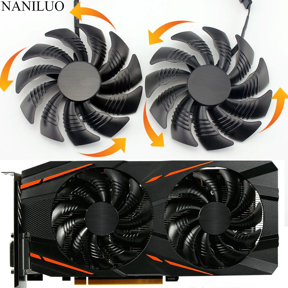 Охлаждающий вентилятор для карт Gigabyte T129215SU GV RX570/RX580 GAMING RX470 WF2/RX480 WF2 88 мм|Кулеры и