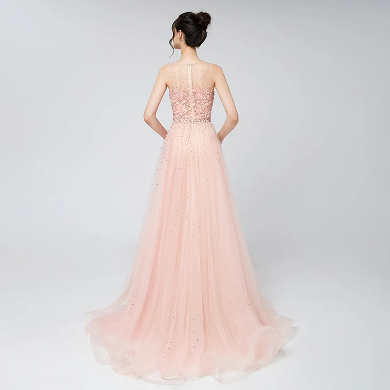 Элегантное вечернее платье с узором румяна Дубайский арабский Vestido De Festa Тюль
