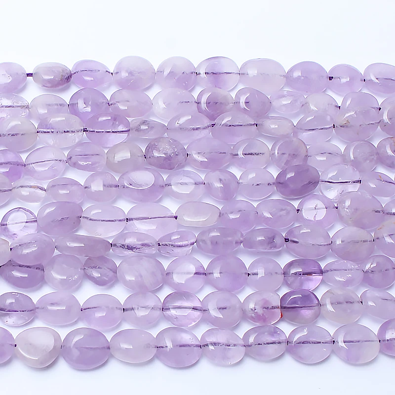 Natural Stone Beads 8-10mm Irregular Light Amethyst Purple Crystal For Jewelry Making Bracelet Necklace 15inches | Украшения и
