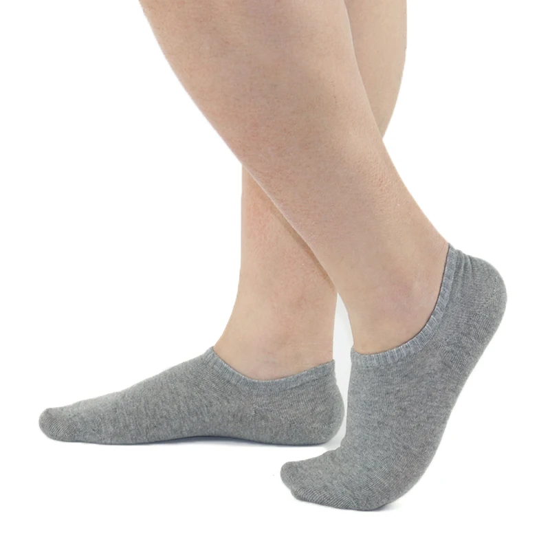 Мужские носки невидимки из чесаного хлопка Нескользящие мягкие дышащие