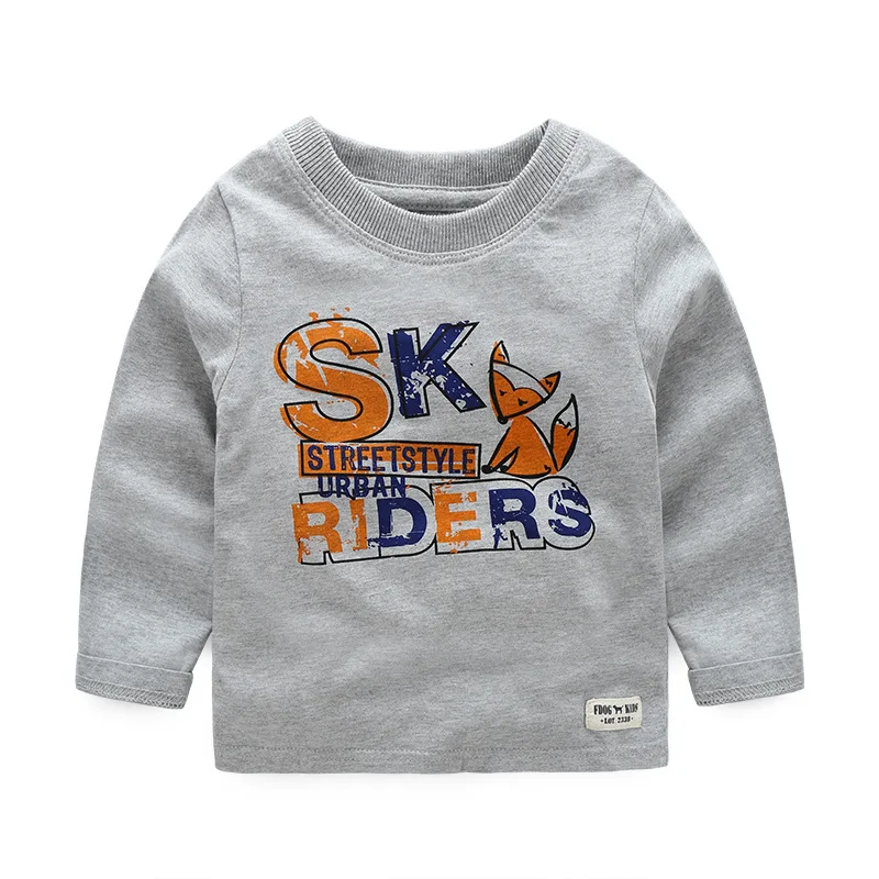 Spring Autumn 100% Cotton Kids T Shirt Cartoon Long Sleeve Baby Boys T-Shirt Children Pullovers Tees Clothes for 2-6T | Детская одежда