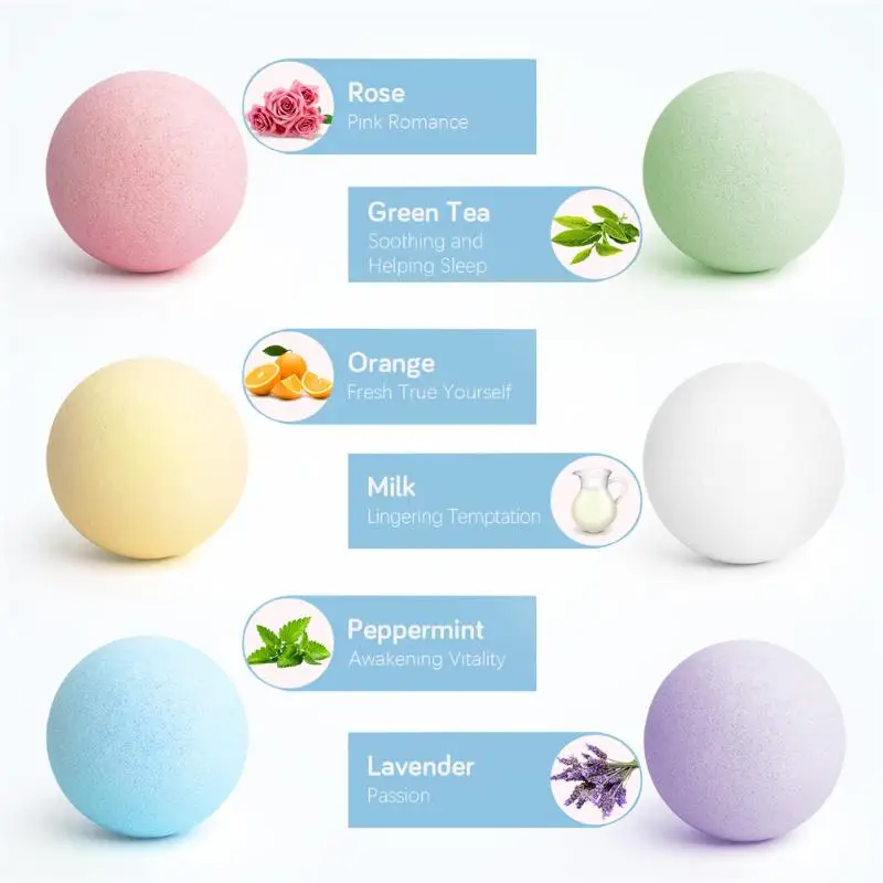 6 шт органическая соль для ванны простота расслабиться Эфирное 매화와토군 бомбы |