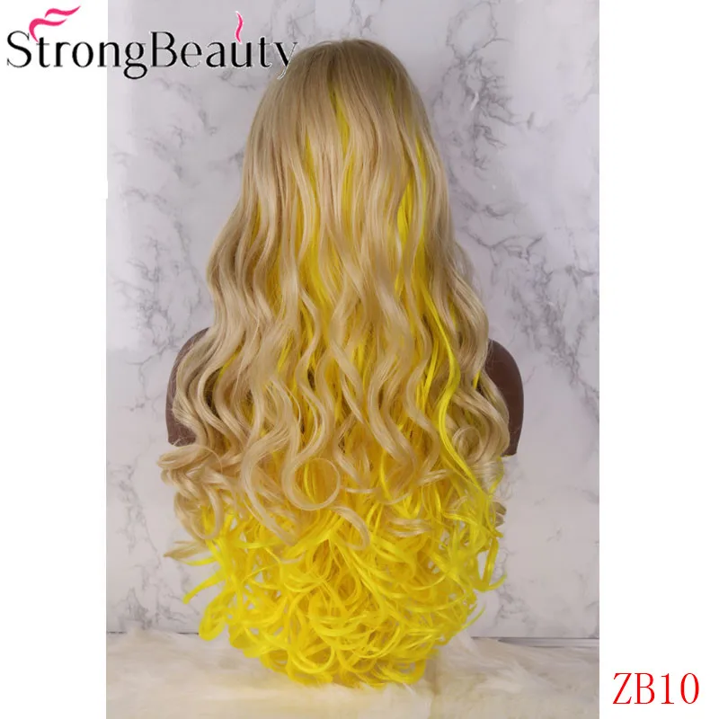 ZB10 StrongBeauty синтетический парик фронта шнурка длинные волнистые натуральные парики женские парики - Цвет: ZB10
