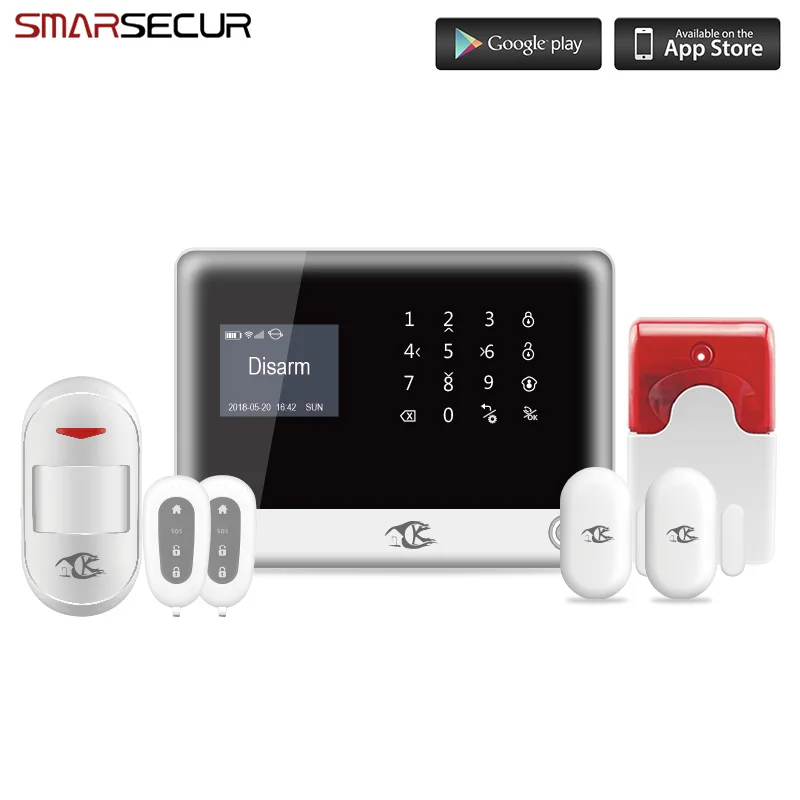 Smarsecur WIFI GSM Wireless Home Alarm System APP Control home security system
