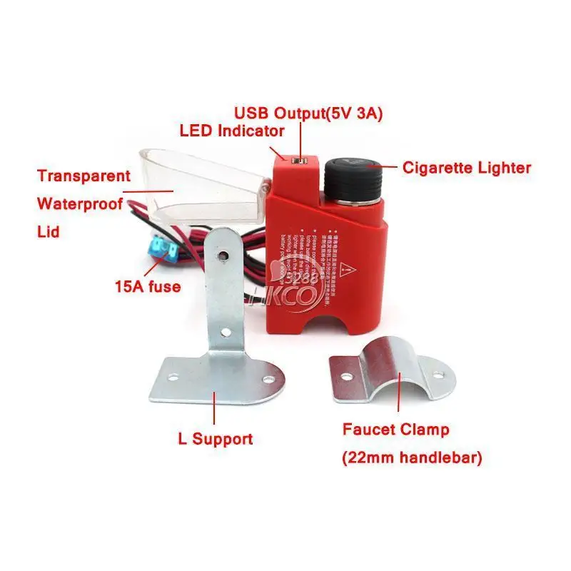 Зарядное устройство USB для автомобильного прикуривателя MP3 Мотоциклетные