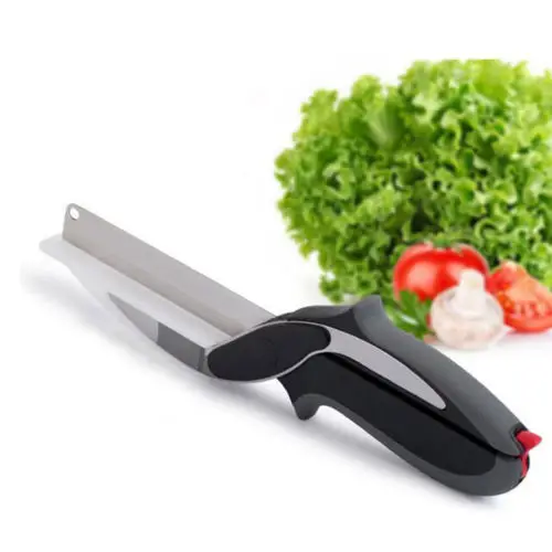 2 в 1 Кухонные ножи кухонные ножницы для мяса нож и доска из нержавеющей стали кухонный нож Мясо картофель сыр, овощи резак