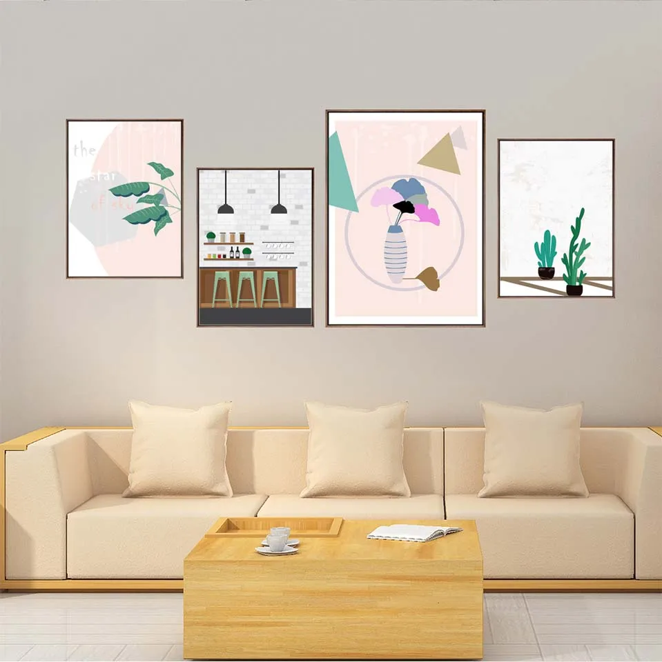 Украшение для дома печать на холсте настенные картины скандинавские масло без