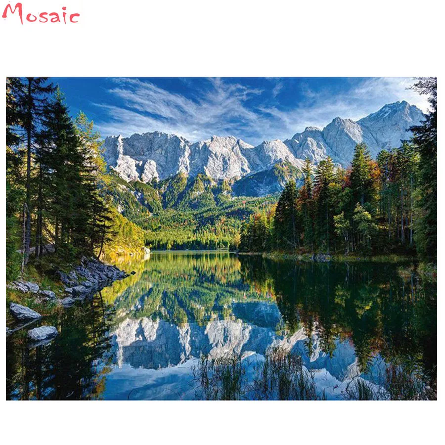 

customized photo natural scenery diy Diamond Painting Resin Rhinestone Diamond Embroidery Mosaic Painting Full Drill Home Decor
