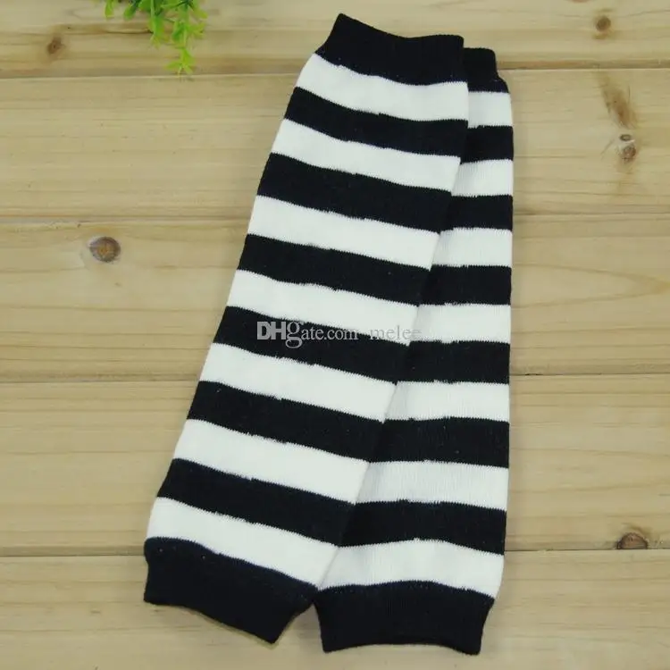 Детские хлопковые гетры для маленьких мальчиков и девочек черно белые полосатые