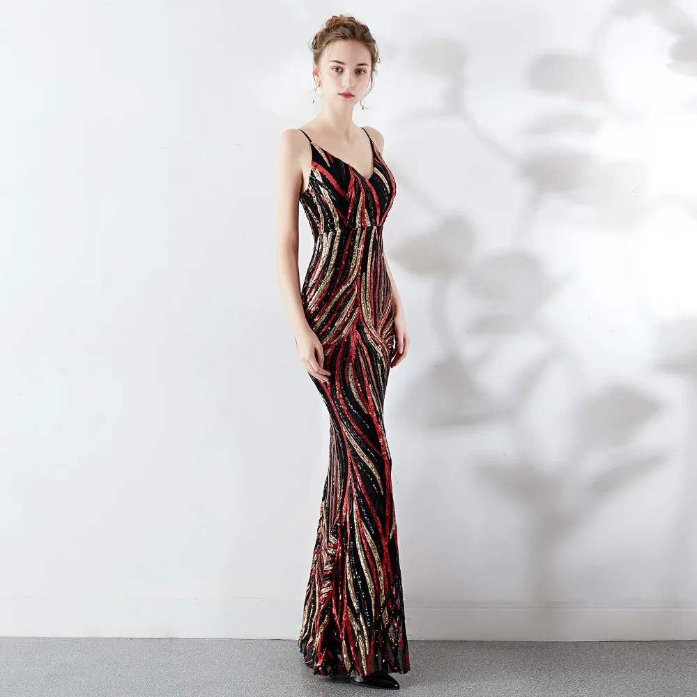 Sladuo пикантные Graciosa V образным вырезом площадках сделать Ombro блесток Vestidos Femininos
