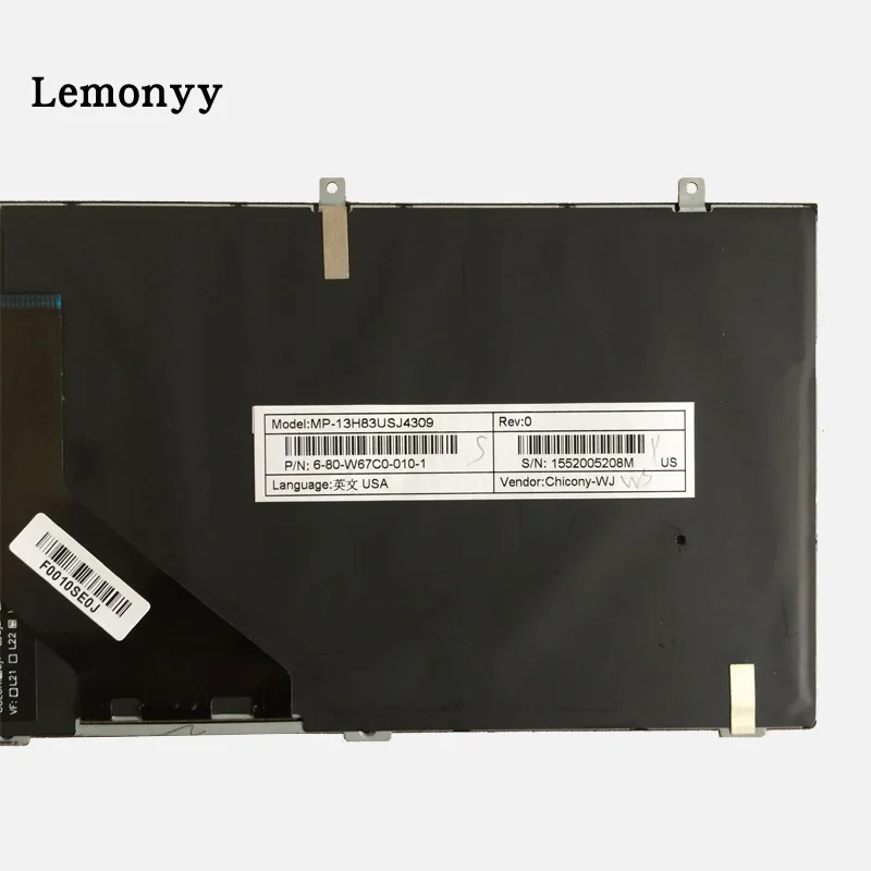 Клавиатура US для ноутбука DNS Clevo W650SRH W650 W655 W650SR W650SC R650SJ W6500 W650SJ W655SF w655sc w650sh MP-12N76SU-430 |