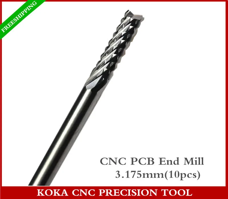 3 175 мм (1/8 '') * 20 штук/кор. бесплатная доставка CNC PCB бит микро доска Концевая