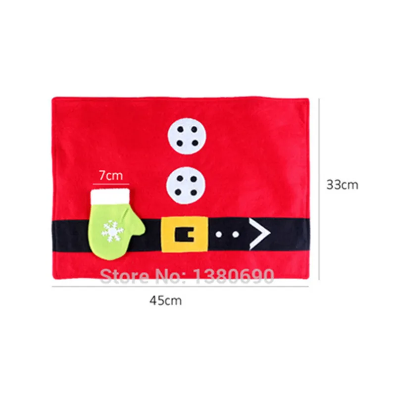 

4sets Christmas Decorations Restaurant Decorations Silverware Holders & Place Mats New Year Party Decorations For Home