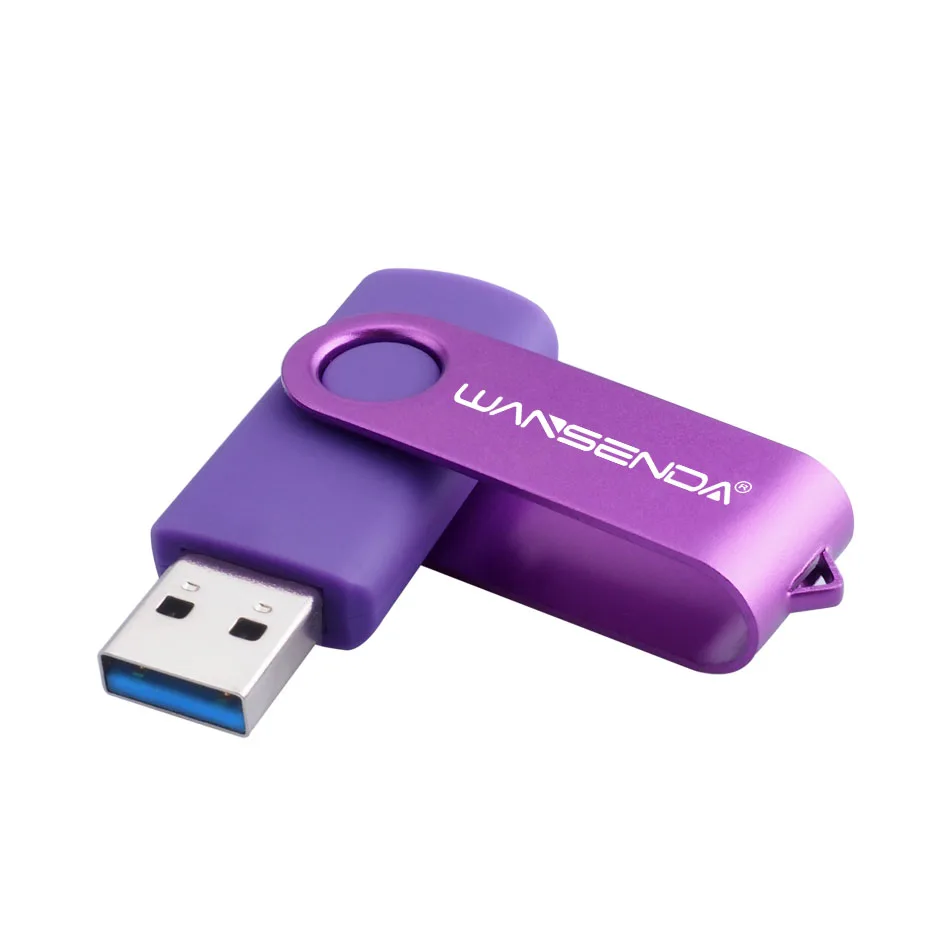Фиолетовый WANSENDA D300 USB флеш-накопитель 3,0, 128 ГБ, 64 ГБ, 32 ГБ, 16 ГБ, 8 ГБ, 4 Гб, вращающийся дизайн, карта памяти, флешка, посылка - Цвет: Фиолетовый