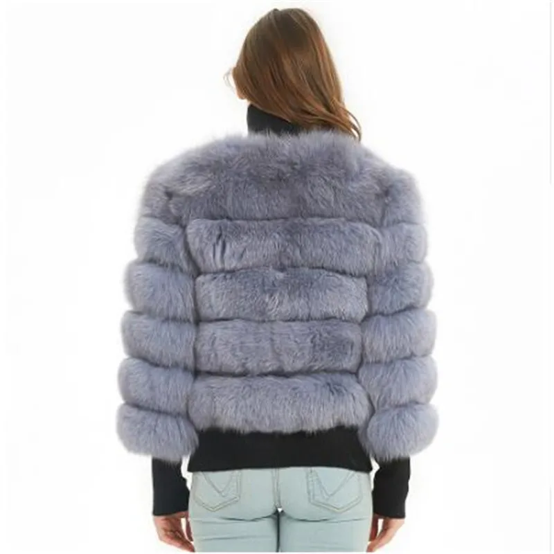 Maomaokong 2021 new real fox fur Winter natural Fashion short Slim jacket Luxury leather Women's Женская одежда