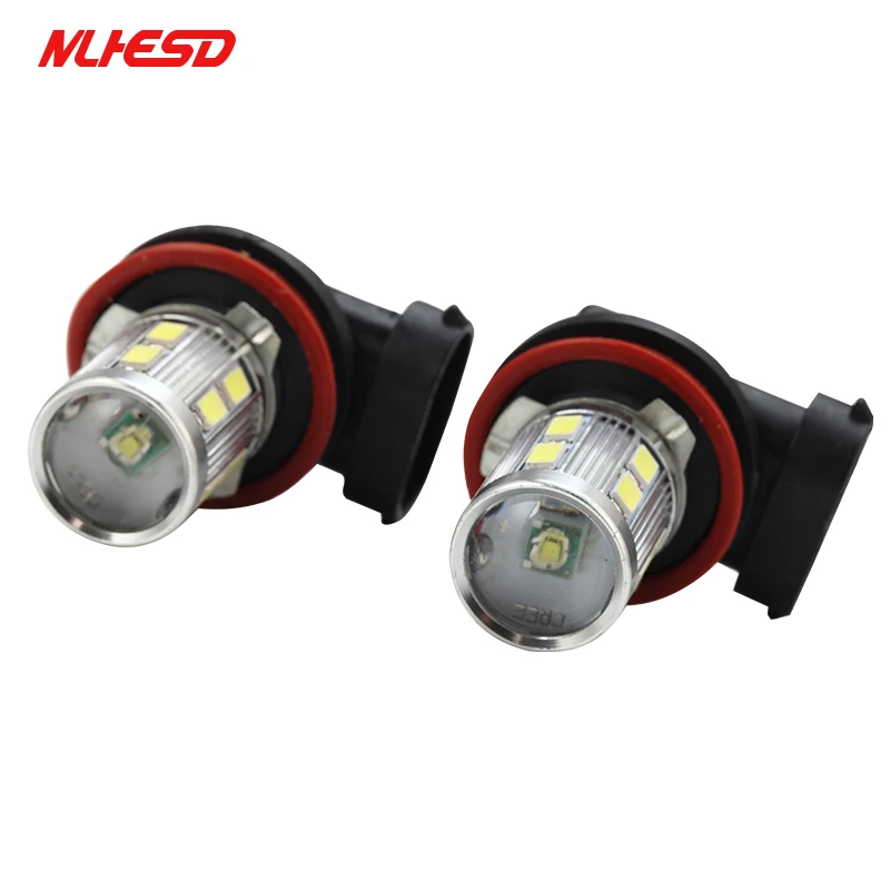 2 шт. H8 H11 светодиодный авто лампы 6000K белый желтый красный Cree чип 12SMD 5730 1000LM