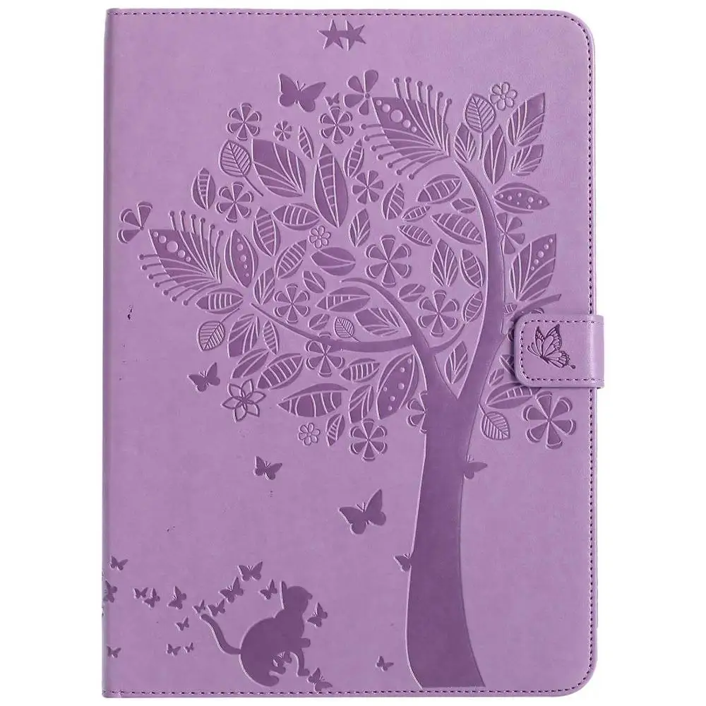 3 Для Coque iPad Air 2 Чехол кошка из тисненой искусственной кожи Магнитная застежка Стенд чехол автовключение/сна Smart Cover для iPad Air2/Air 1 - Цвет: 3