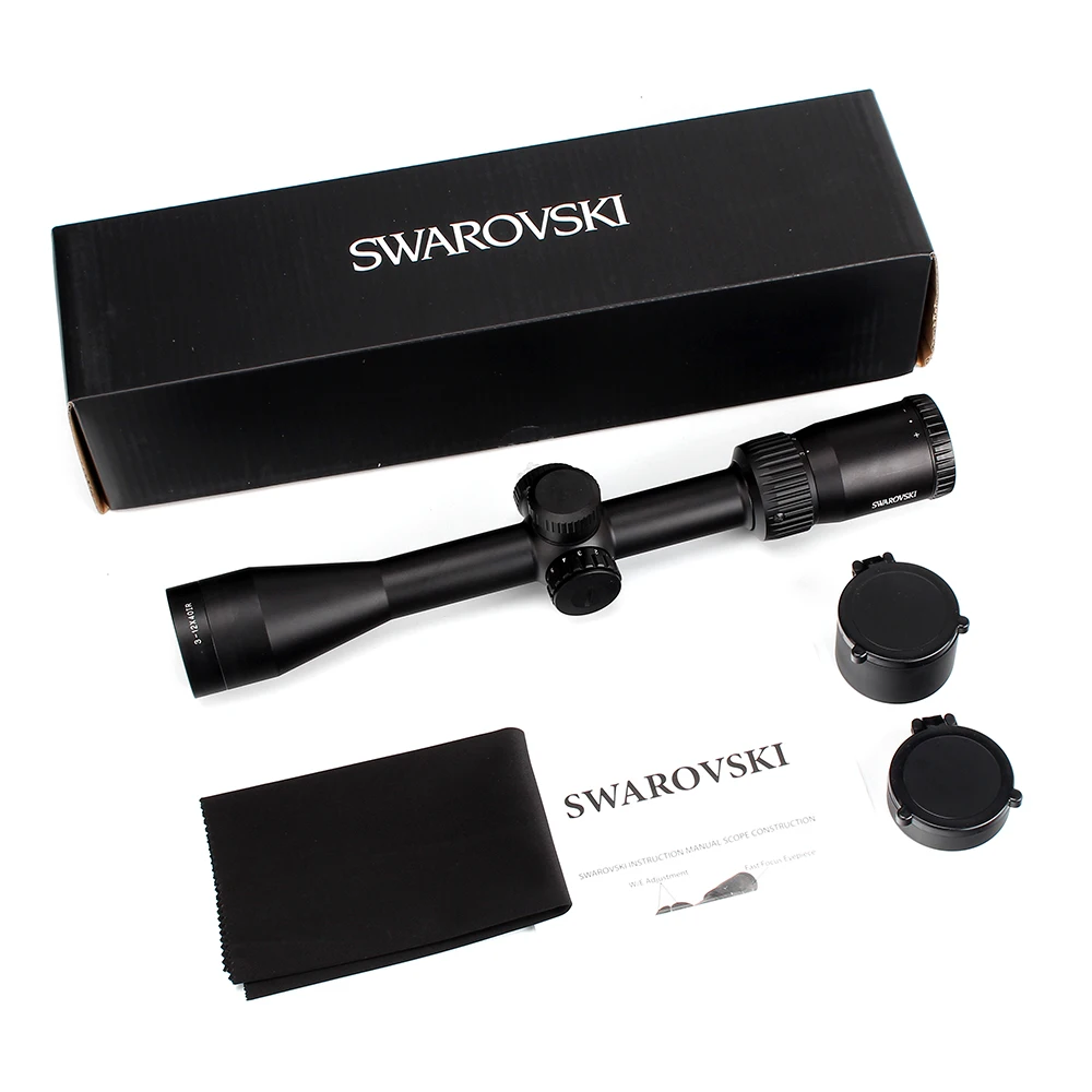 Тактический SWAROVSKl 3-12X40 ИК оптический прицел с красной подсветкой Стекло гравированное Сетка Охота стрельба прицел
