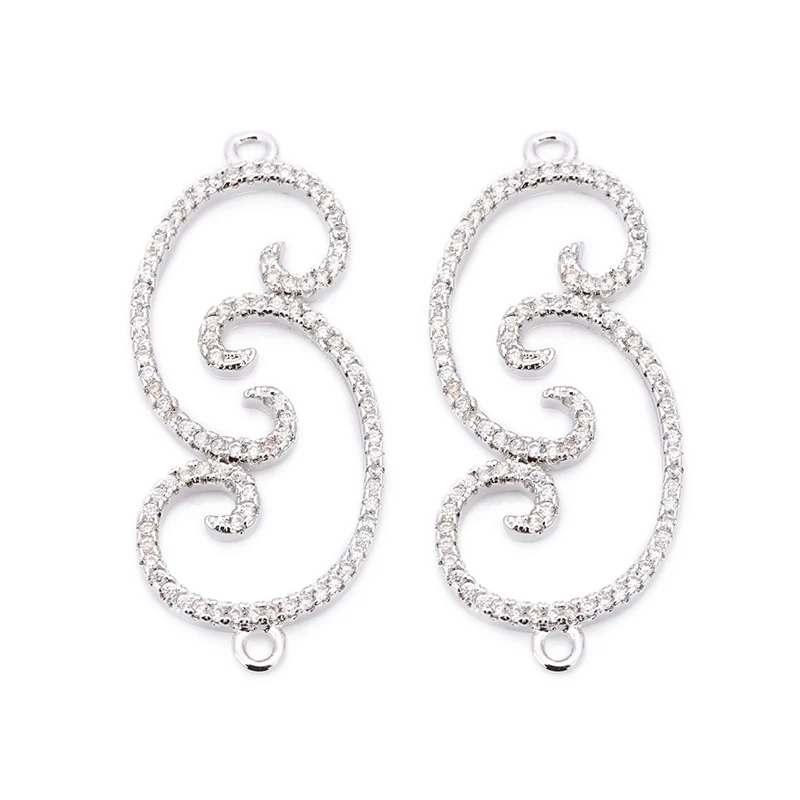 SAUVOO Полые инкрустированные циркониевые двойные отверстия очаровательные