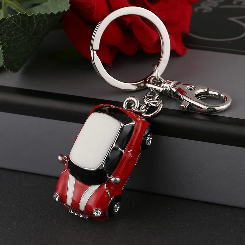 Fashion alloy car key chain keychain charm women handbag crystal pendant small luxury model car accessories ysk073