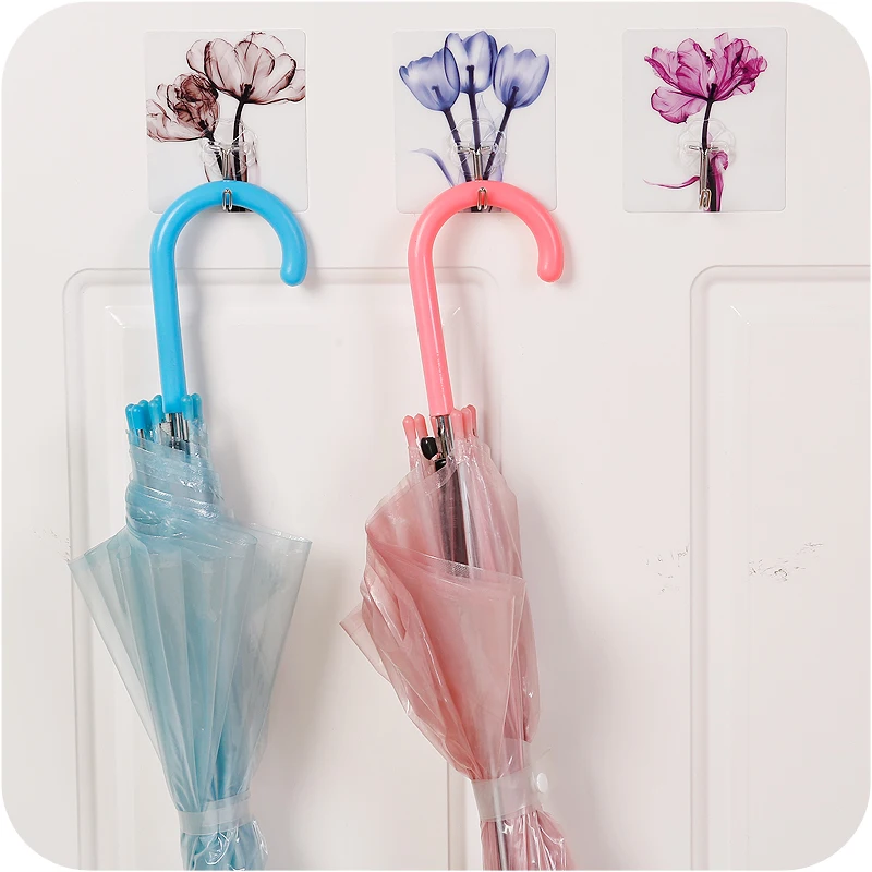 3 шт./компл. креативный держатель для хранения в цветочек крючки на клейкой основе