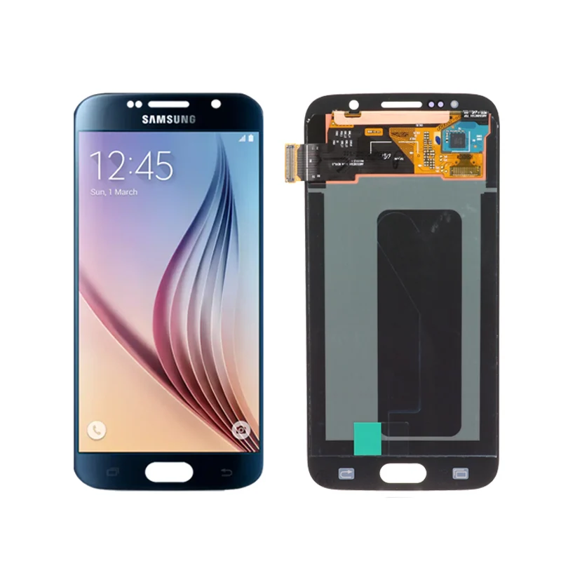 SUPER AMOLED 5,1 ''дисплей с ЖК-экраном с рамкой для SAMSUNG Galaxy S6 G920 G920F кодирующий преобразователь сенсорного экрана в сборе - Цвет: Black No Frame