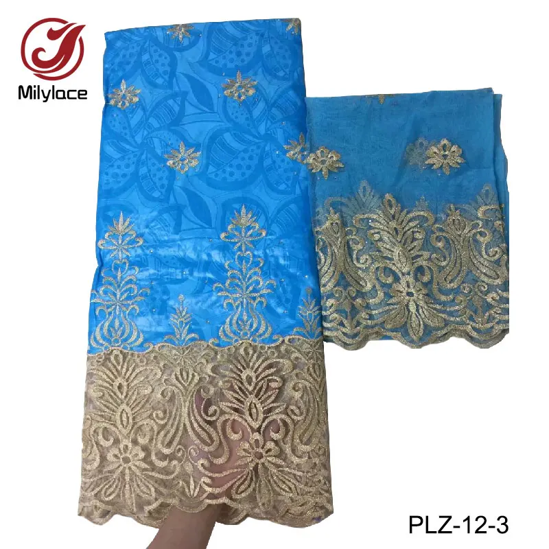 Последнее поступление getzner Вышивка Ткань 2 in1(5+ 2 ярдов/комплект) французская кружевная ткань для одежды/платье PLZ-12
