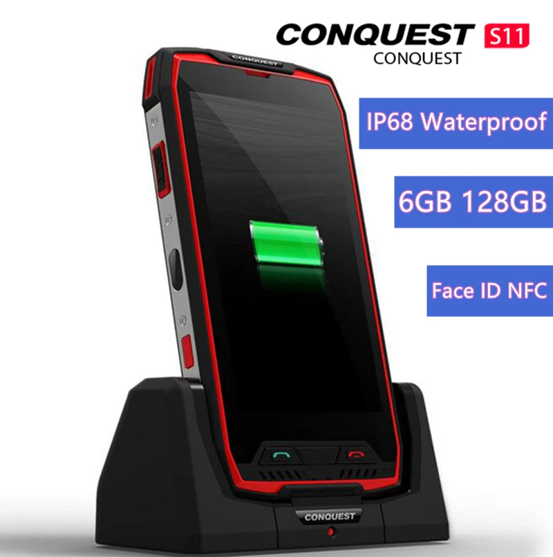 Прочный водонепроницаемый ударопрочный смартфон Conquest S11 MT6757V 6 ГБ 128 Гб 5 дюймов 7000