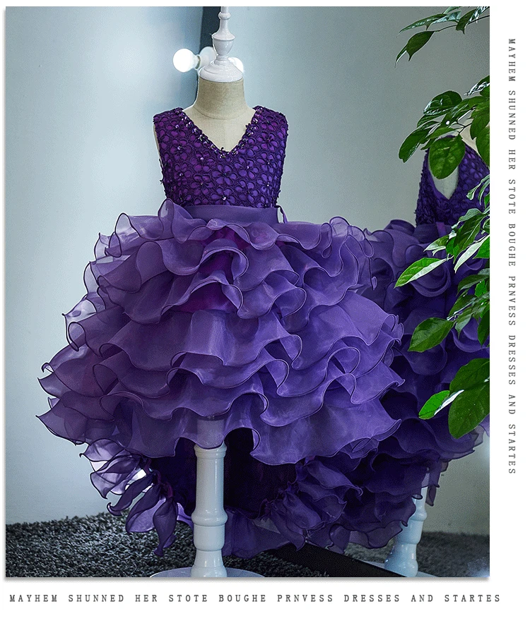 Платья для девочек на Рождество вечернее кружевное свадебное платье принцессы