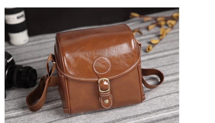 Light Tan Профессиональный PU Камера Сумка для DSLR SLR Nikon Canon sony Fuji Pentax samsung W801 - Цвет: Light Tan